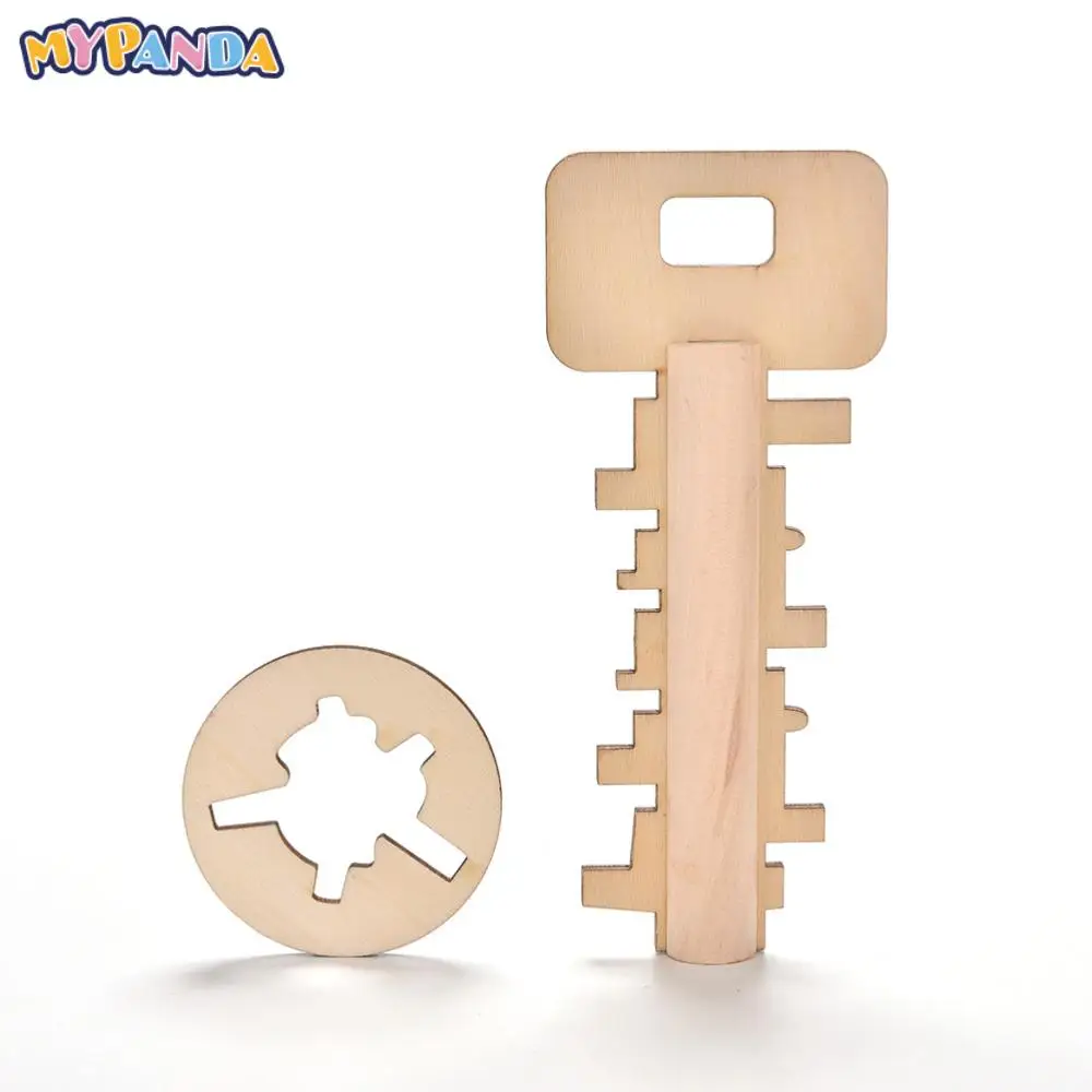 

Wooden Toy Unlock Puzzle Key Classical Funny Kong Ming Lock Toys Intellectual Educational For Children Adult