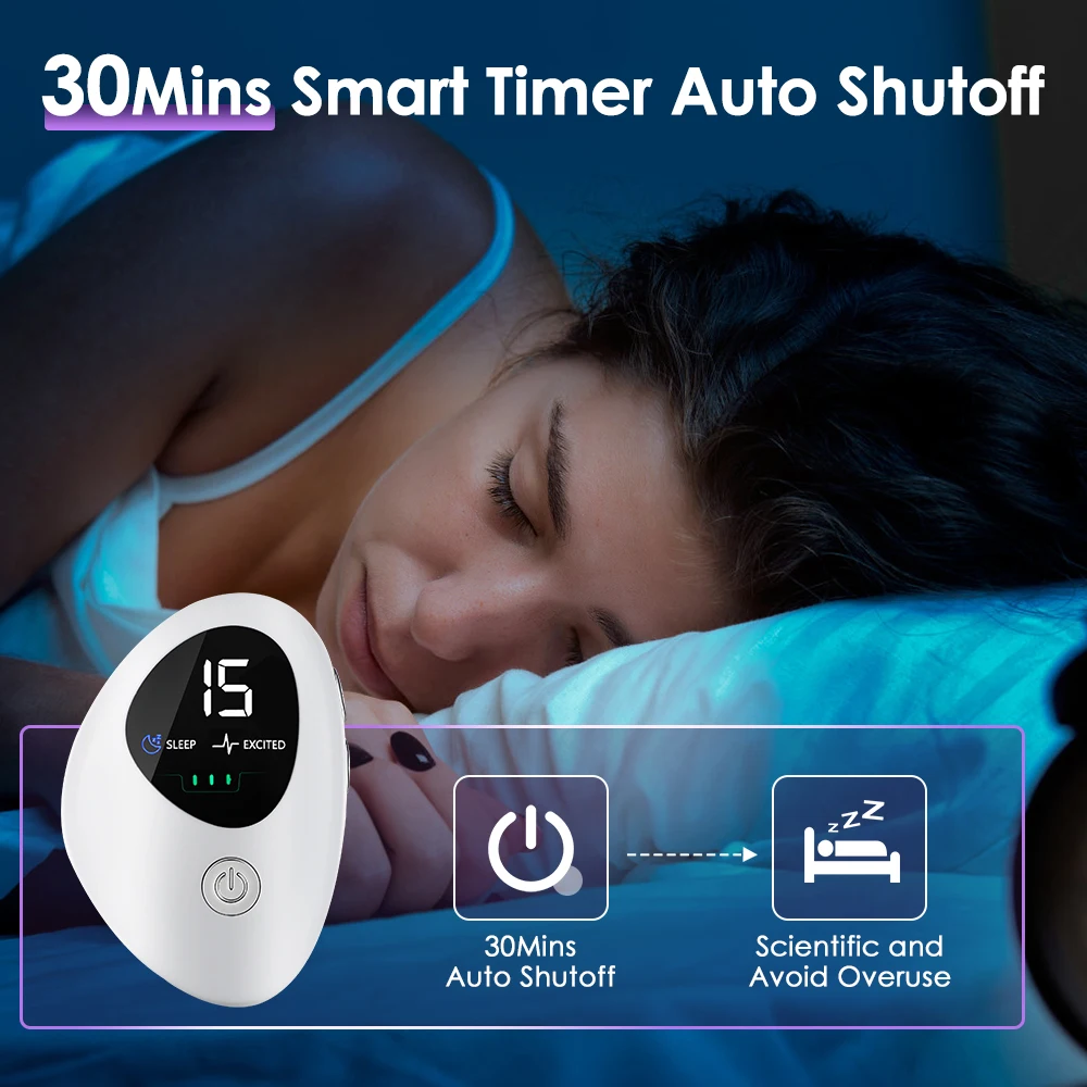 Handheld Sleep Aid Massage Device with Intelligent Pulse Stimulation for Anxiety & Insomnia Relief Nerve Soothing Technology