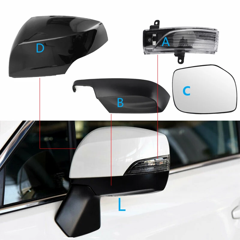 

Outside Rearview Mirror Turn Signal Lamp Rear View Cover For Subaru Outback 15-18 XV 13-16 Legacy Forester Impreza