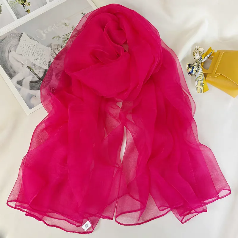 BYSIFA|New Wine Red 100% Silk Scarf Shawl Elegant Long  Scarves Shawls Spring Fall Brand Accessories Head Scarf Cape 170*100 6