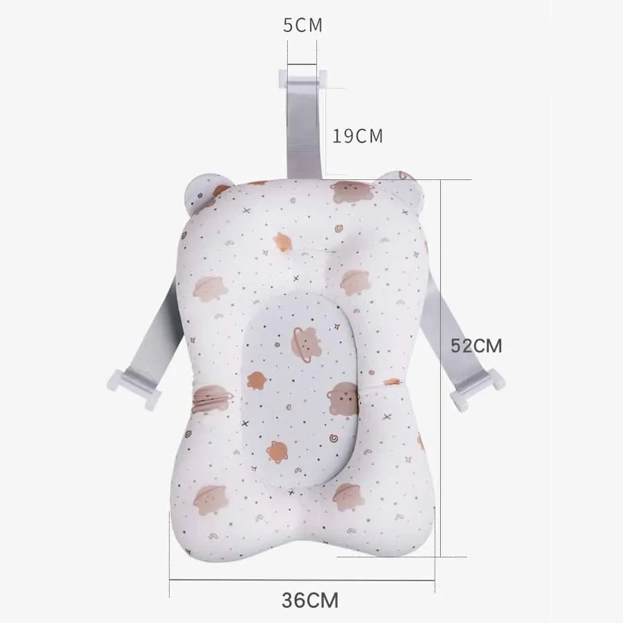 Baby Shower Bath Tub Mat Infant Foldable Support Bath Body Cushion Baby Tubs Pillow Cartoon Non-Slip Soft Newborn Bathtub Pad