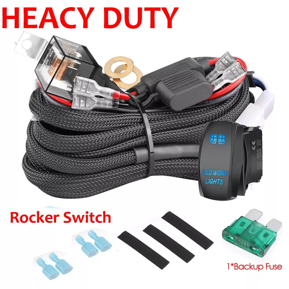 12v Wiring Harness Kit 4 Light Relay Harness Kit 4x4 Offroad Light Lamp Wired Button Controller Quad Ways For ATV SUV 4WD Truck - View #4