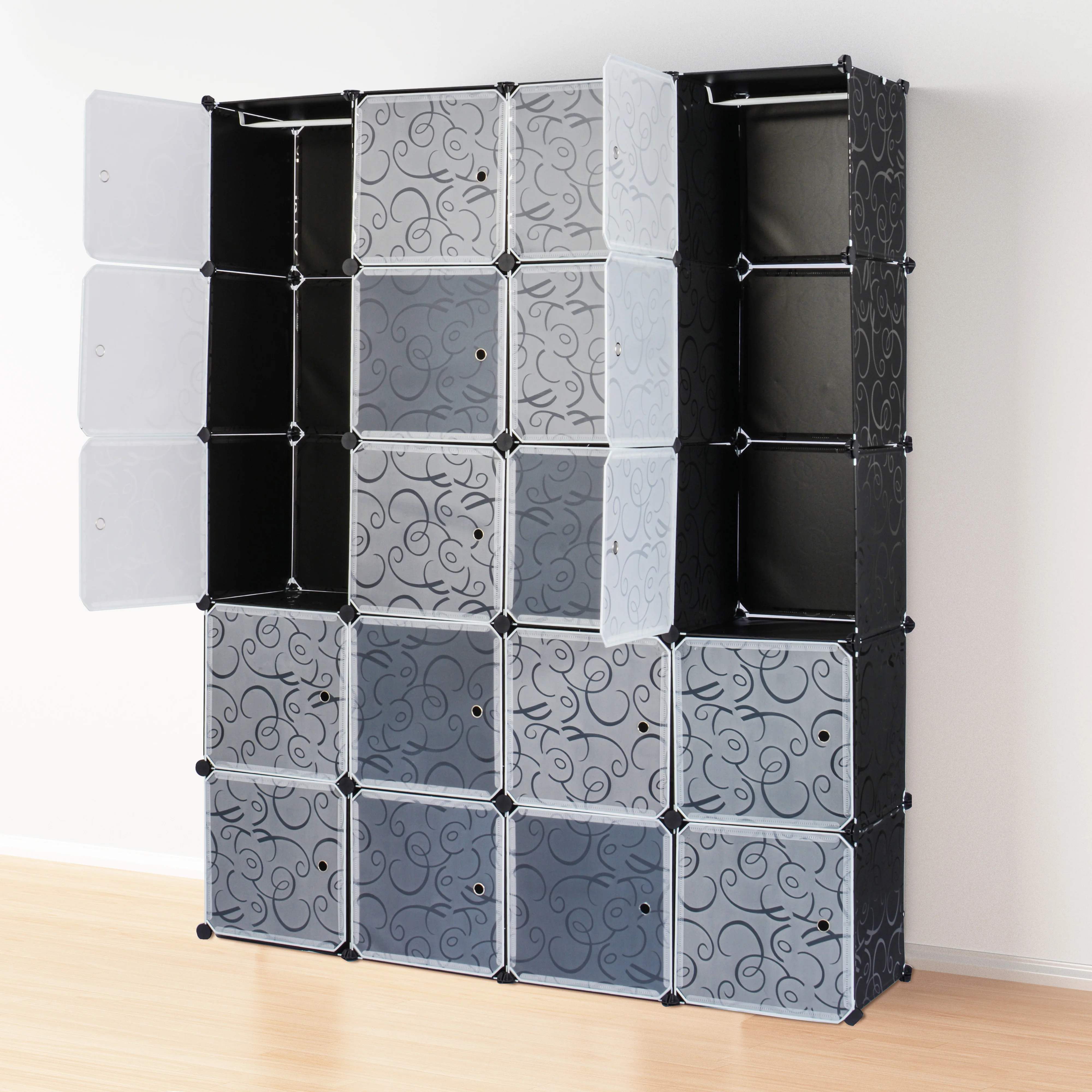 NID Bedroom Cabinets 20 Cubes Clothes Closets Garment Storage Cabinet Foldable Wardrobes Environmental Resin Panels Furniture