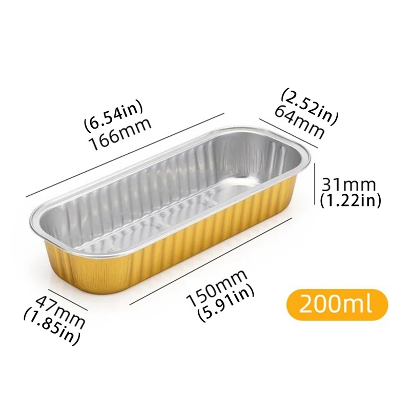 Aluminum Foil Takeaway Packing Boxes  Aluminum Baking Pans Disposable -  50pcs - Aliexpress