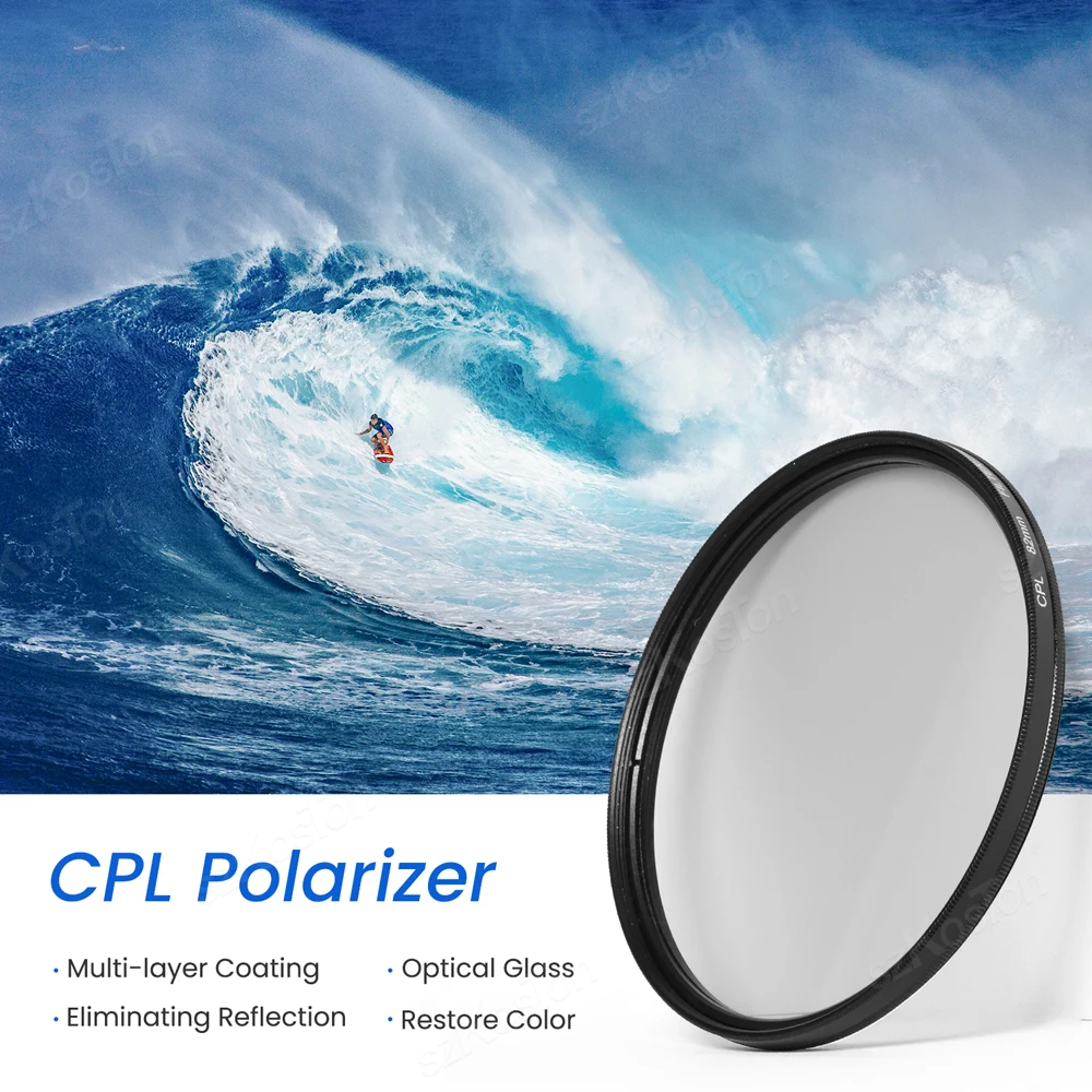 CPL Filter Ultra Slim Optics Multi Coated Circular Polarizer Camera