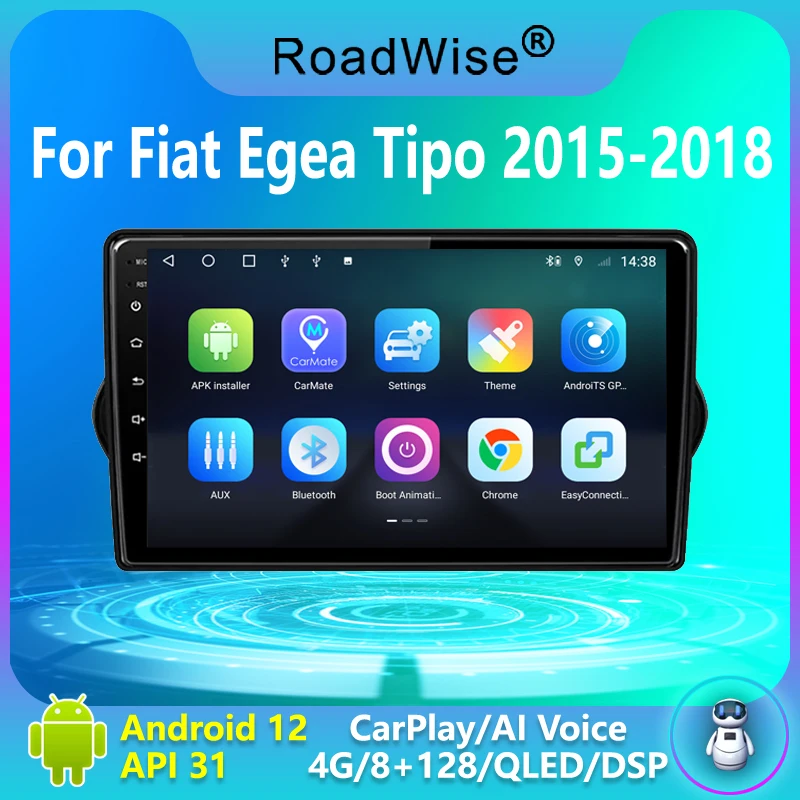 

Roadwise 8+256 Android 12 Car Radio For Fiat Egea Tipo 2015 2016 2017 2018 Multimedia Carplay 4G Wifi DSP GPS DVD 2DIN Autoradio
