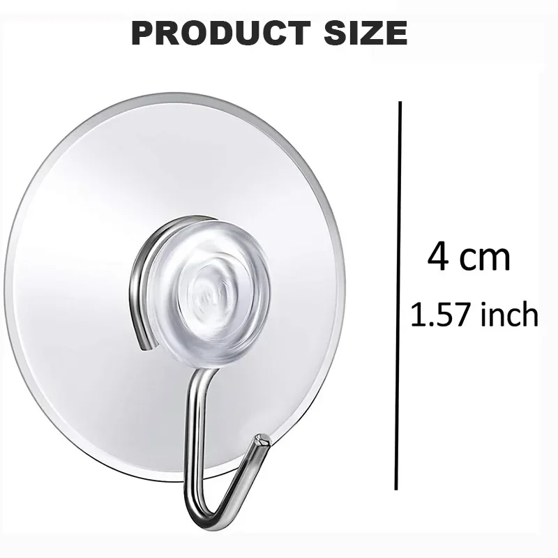 Transparent Suction Cup Hooks for Versatile Use - Kitchen, Bathroom, and Glass Walls - Set of 5/10