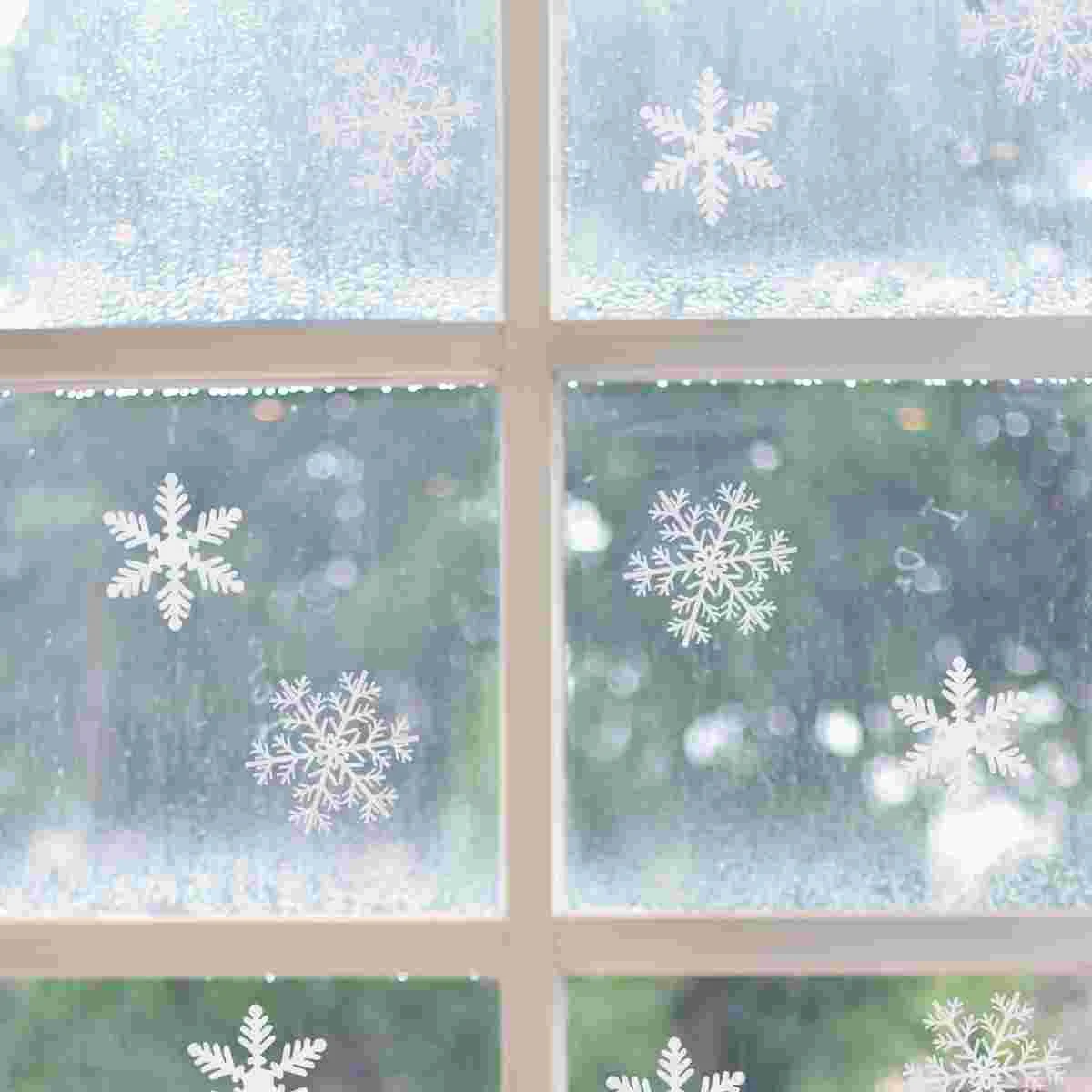

Christmas Stickers Snowflake Window Shopwindow Glass Electrostatic Paste Wall Decor Decorative Clings