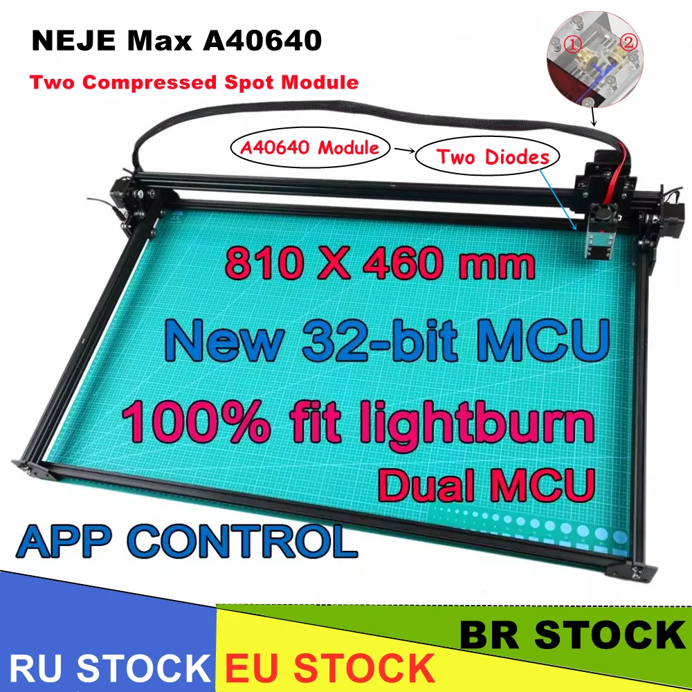 Neje Master 2s Max A40640 Cnc Laser Printer Wood Engraver Cutter Router