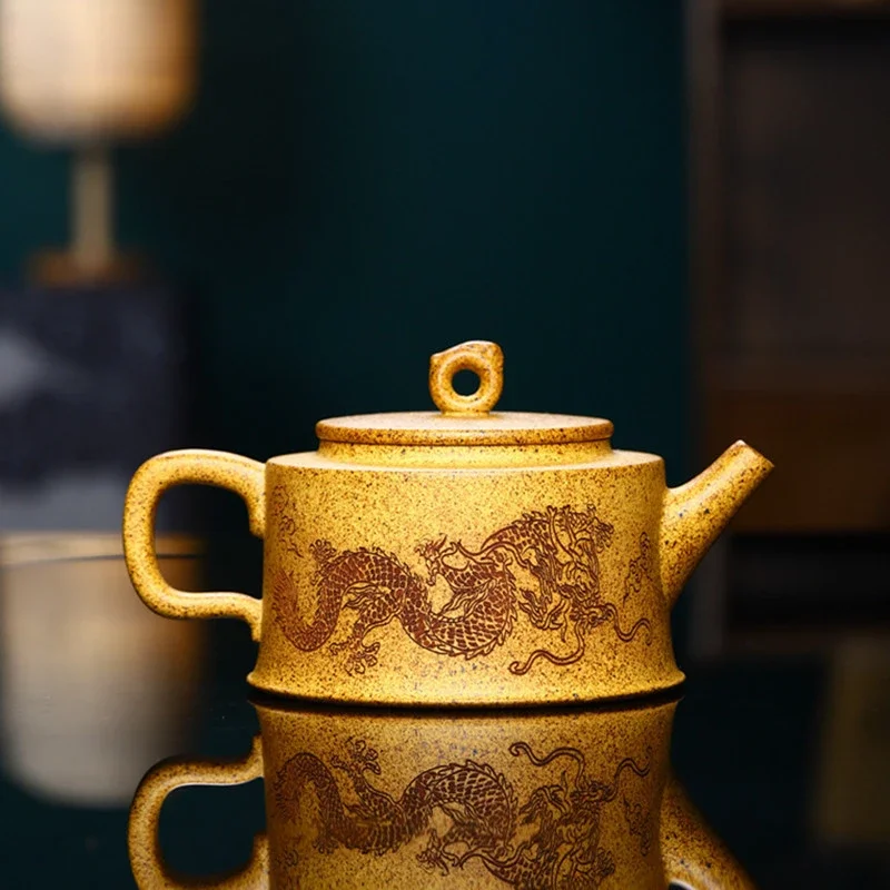 

330ml Boutique Yixing Purple Clay Tea Pot Handmade Dragon Design Filter Kettle Antique Section Mud Beauty Tea Infuser