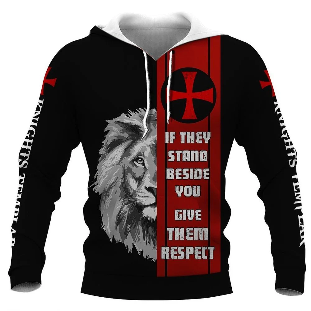 Men Hoodie Knights Templar Jesus 3D All Over Printed Ordre Du Temple Autumn Unisex Hooded Pullover Sudadera Hombre Dropshipping