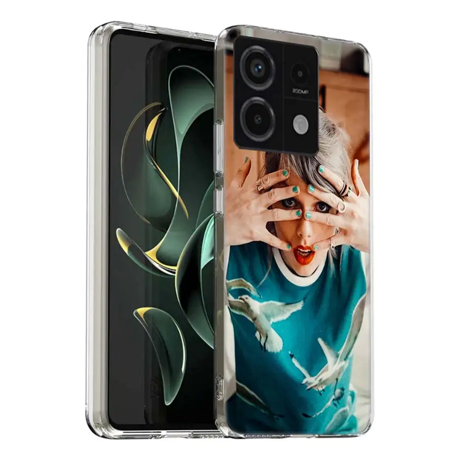 thumbnail image 1 of Funda transparente para teléfono Singer T-Taylors S-Swifts para Redmi Note 13 12 Pro+ Plus 5G 12S 12 12C 10 10A 10C 9 9A 9C 9T 8 8A K70 K60 K20 C, 1 of 5