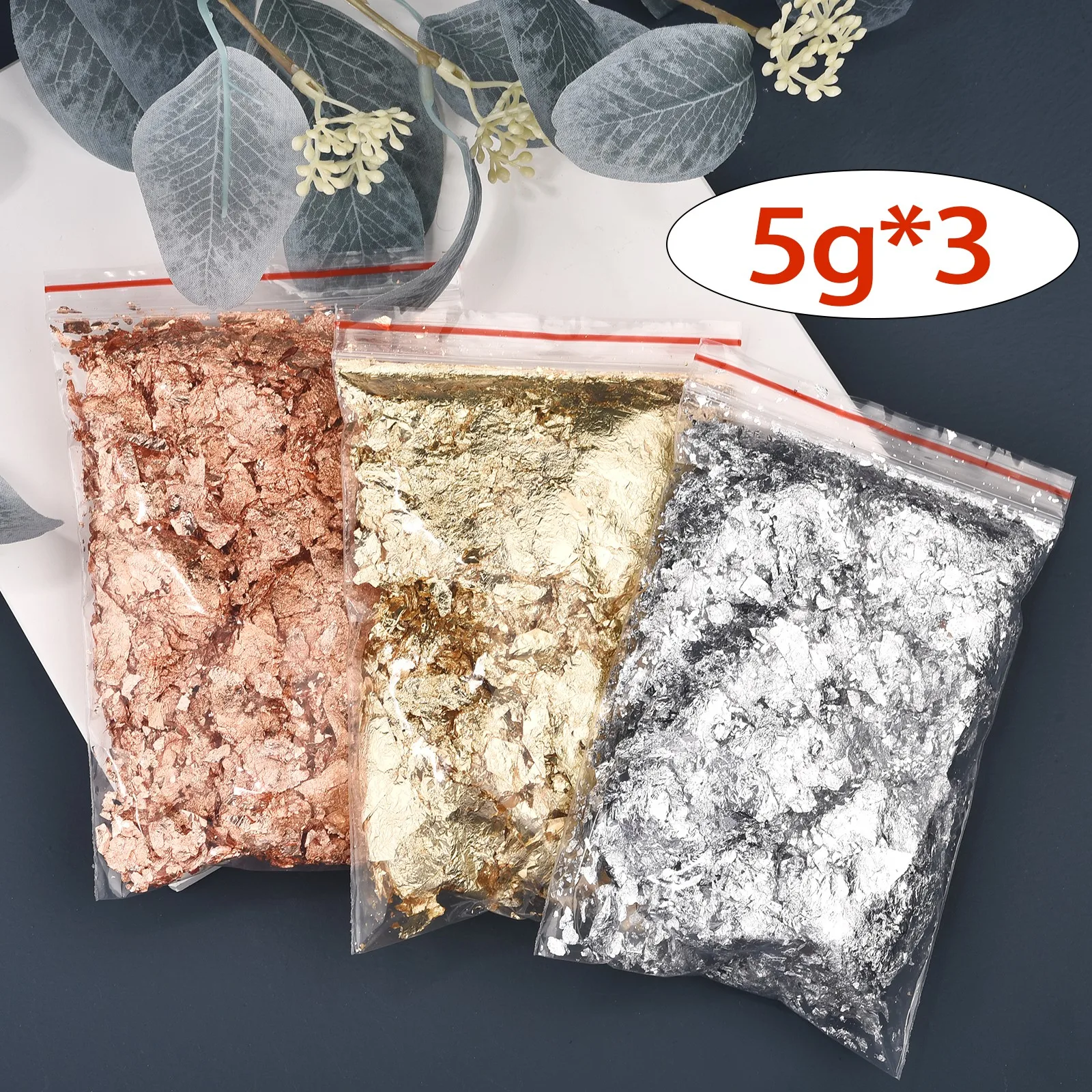 Imitation Metallic Foil Flakes for Crafting and Nail Art Decor