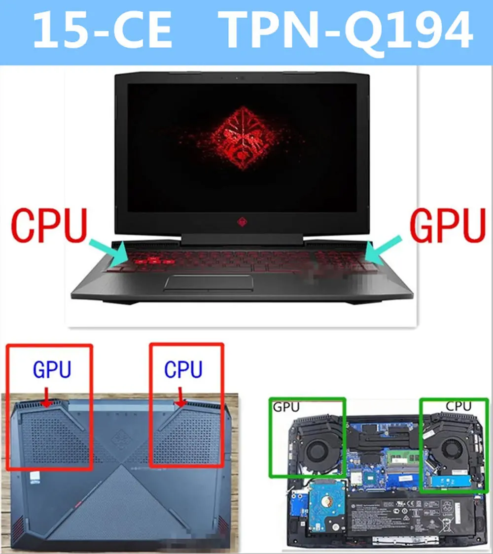 New laptop CPU cooling fan Cooler radiator Notebook for HP OMEN Pro 3plus gpu RMN:tpn-q194 by 15-CE 929455-001 929456-001