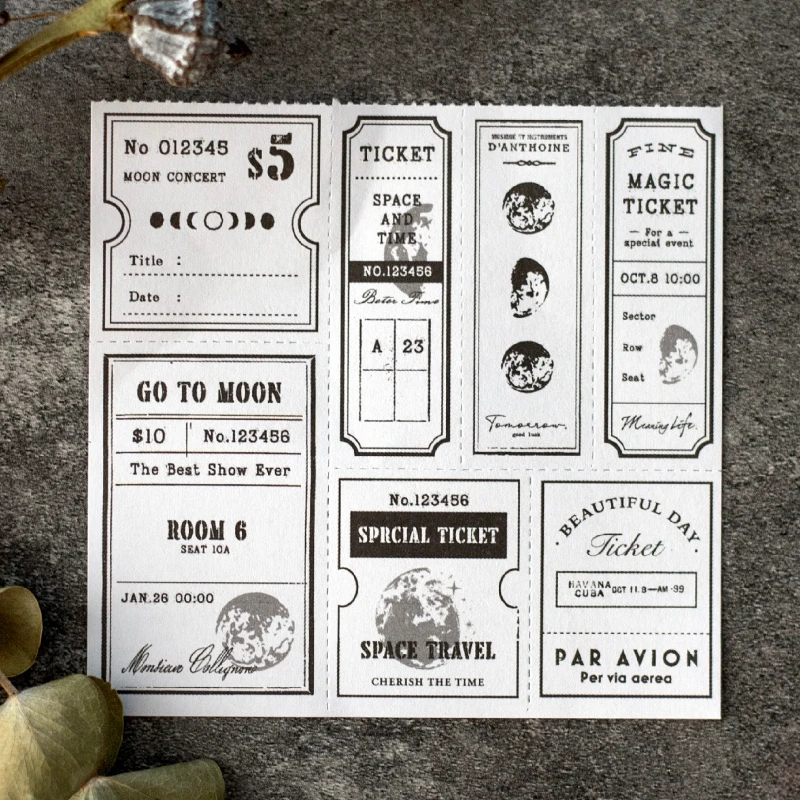 Journal GO 30 Sheets Retro Border Collection Vintage Label Memo Pad Junk Journal Collage Material Paper Creative DIY Stationery 4