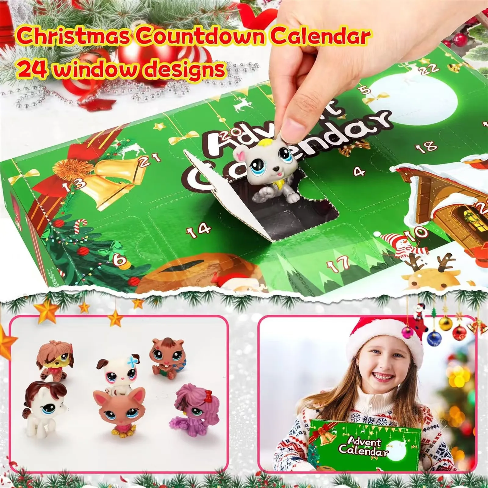 24 Days of Christmas Anime Doll Blind Box Countdown Calendar, Blind Box Ornament, Christmas