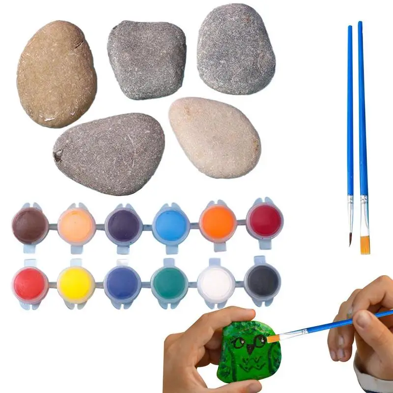 

Rock Painting Kit Rock Decorating Natural Art Supplies For Creative Crafts Arts And Crafts For Girls And Boys Fun