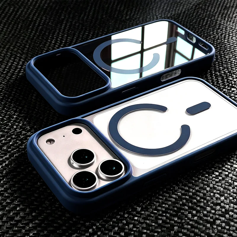 Anti-Yellowing Matte Transparent Phone Case with Magsafe Magnetic Clear Cover