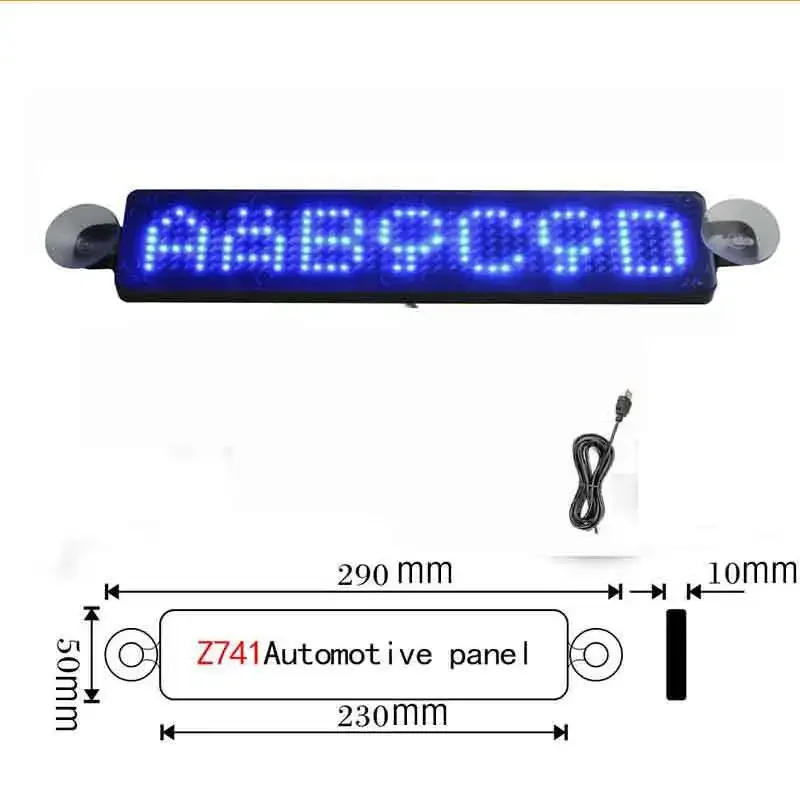 Led 자동차 디스플레이 로그인 블루투스 APP 프로그래밍 가능한 스크롤 메시지 보드 후면 창 흡입 컵 빌보드 새로운 USB 23*5cm