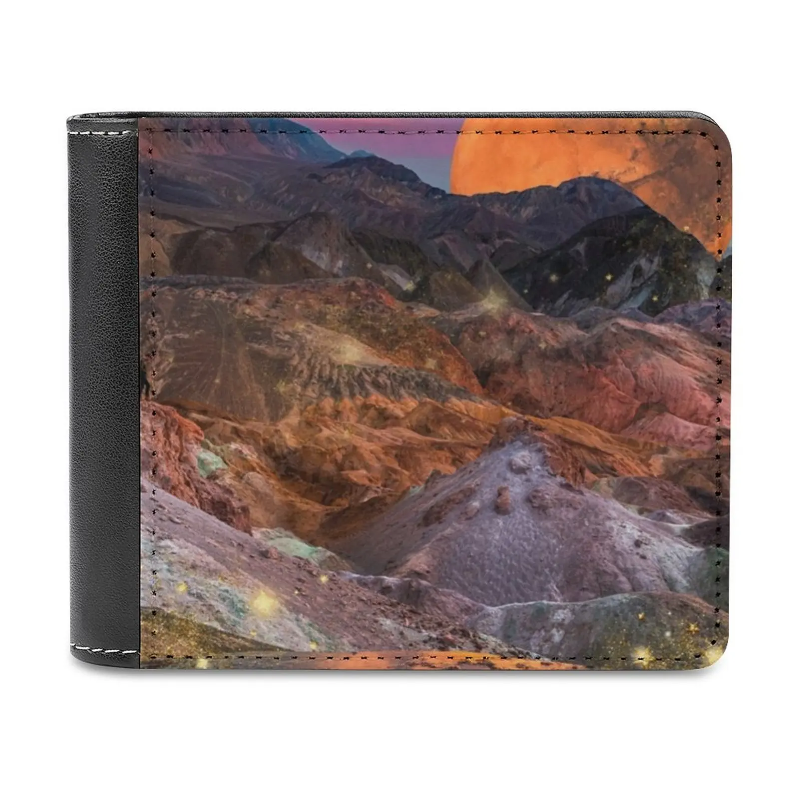 

Dreamscape Fashion Credit Card Wallet Leather Wallets Personalized Wallets For Men And Women Collage Mountains Landscape