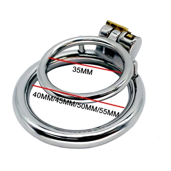 For Man Bondage Penis Stainless Steel Male Chastity Device Cock Rings Super Small Chastity Cage Belt Ball Stretcher Sex Shop Toy 6