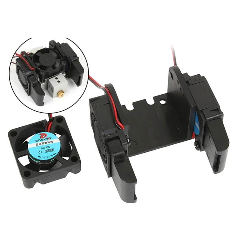 

Двойной головной экструдер Hotend Кронштейн вентилятора DC12v/24v 3010 Направляющая вентилятора для 2 в 1 Out