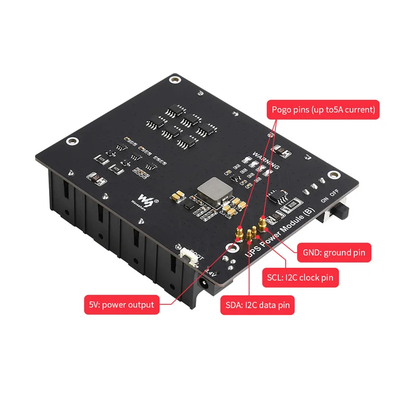 Jetson Nano UPS 전원 공급 장치 무정전 전원 공급 장치 모듈(B) 5V 출력 최대 5A 전류 포고 핀 커넥터