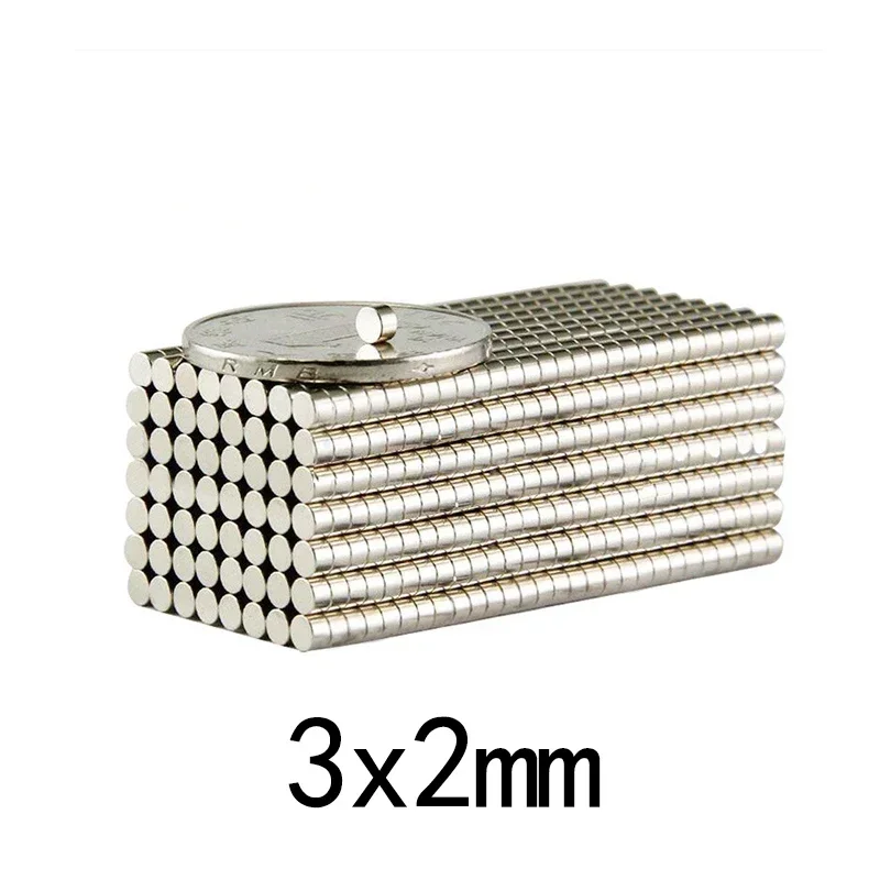 

100~3000pcs Search Minor Diameter Magnet Dia 3x 2mm Bulk Small Round Magnets Neodymium Disc Magnets 3*2 Strong Magnetic