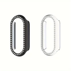 Set of 2 Crystal Rhinestone Bling Protective Frames (Black  Clear)