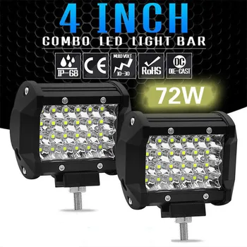 오프로드 LED 라이트 바 포드, 4x4, 4 인치, 120W, 12V, 24V, 6 가지 모드, 안개 운전 LED 작업등, 자동차 ATV 오토바이 트럭 지프용