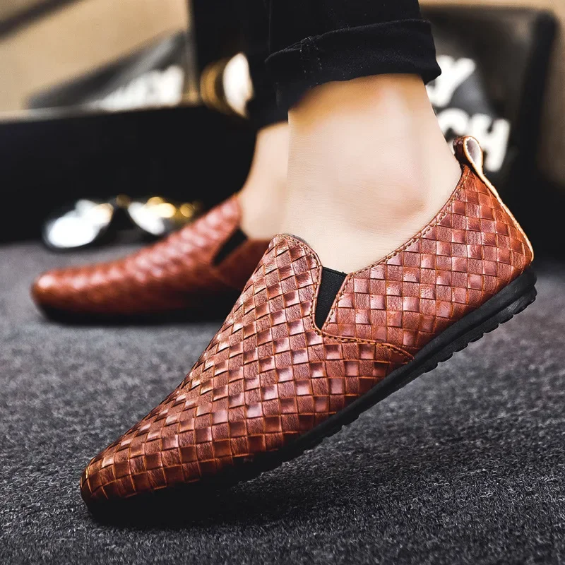 Men's Casual Leather Shoes Spring/Autumn Ventilate Men Loafers Shoes Driving Man Shoe 4