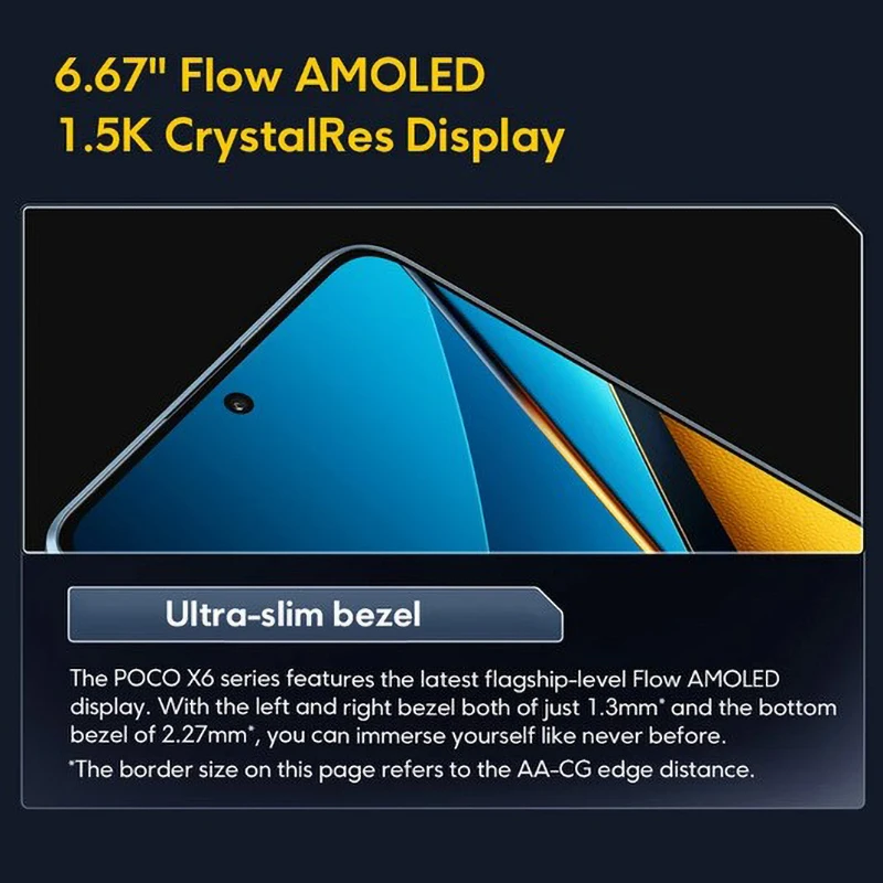 Global Version POCO X6 5G NFC Snapdragon 7s Gen 2 Smartphone 120Hz Flow AMOLED Display 64MP Camera with OIS 67W Charging 5100mAh