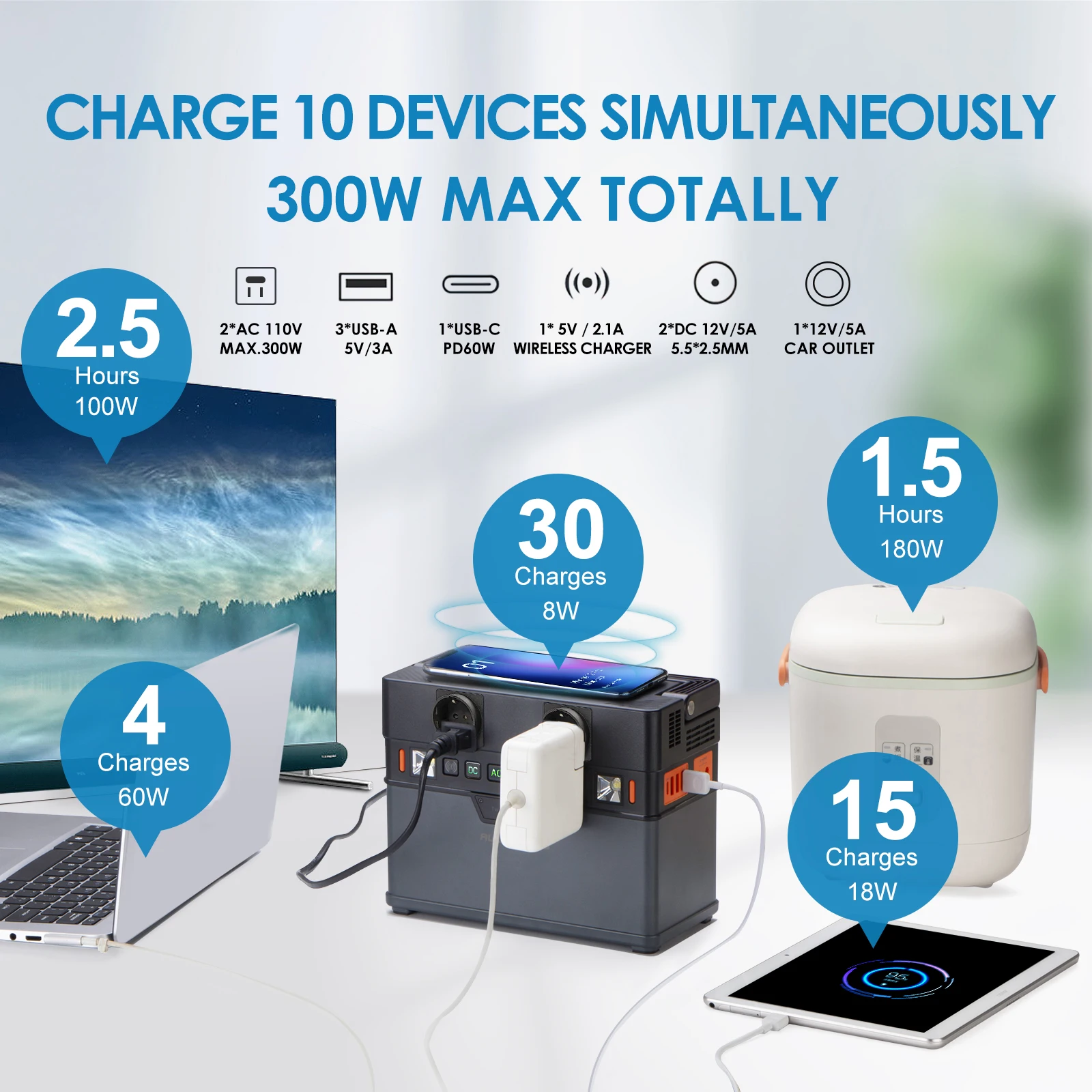 ESTACION DE ENERGÍA PORTÁTIL 78.000MAH VOLTEN