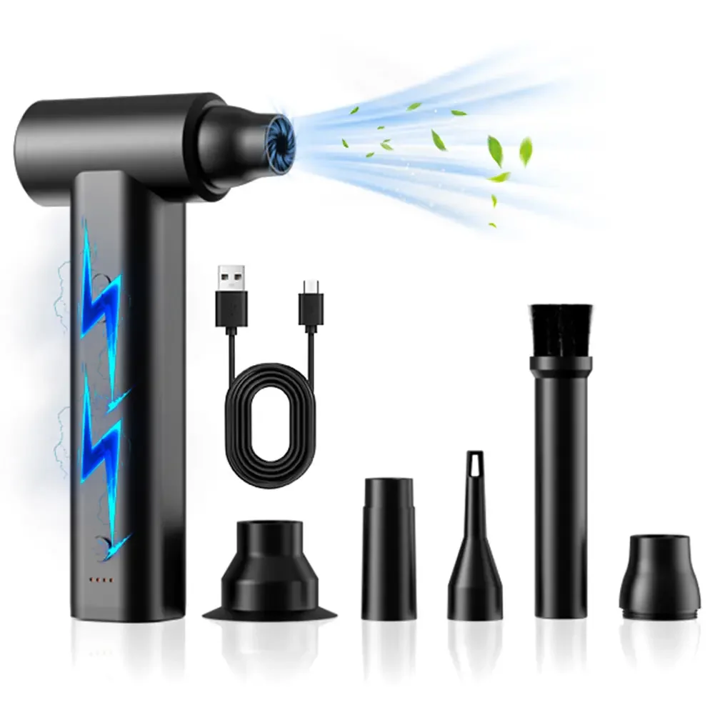 2 in 1 Air Blower & Vacuum Cleaner 120000PRM Car Dryer Air Blower USB Rechargeable Computer Vacuum Cleaner for Keyboard Cleaning 2