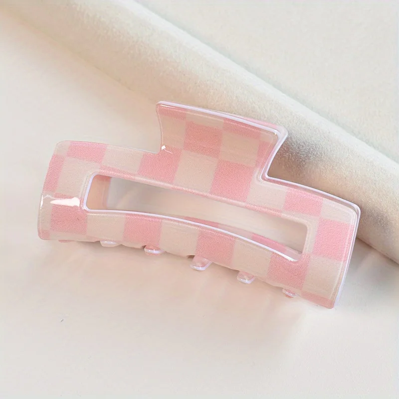 Koreanische Haarklammer – karierter französischer Vintage-Schnappclip, minimalistisches Haar-Accessoire für Frauen – Detail 6