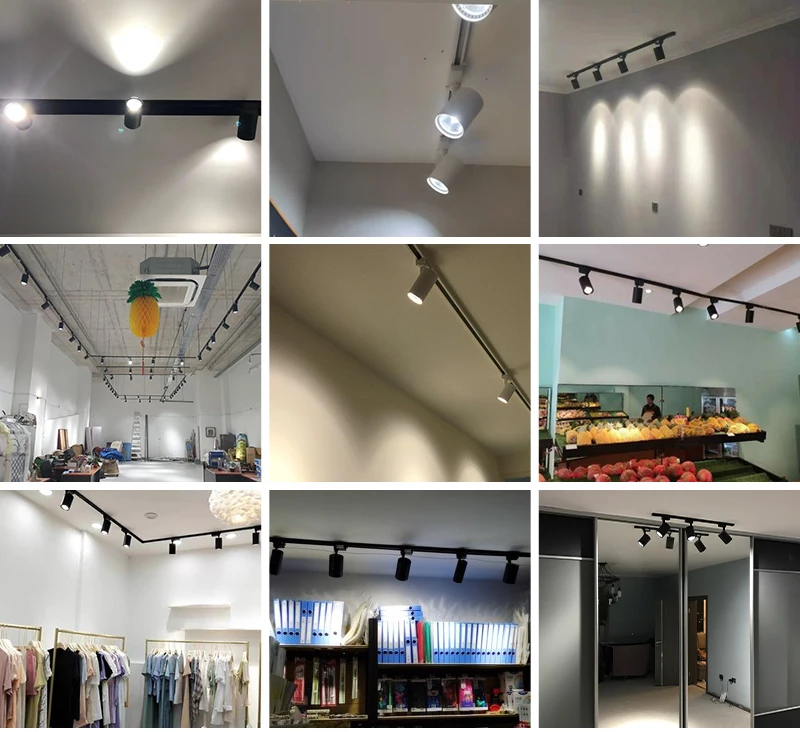 Description Picture 5 of itemWhole Set 220V Led Track Light Fixture Rail Lighting System 20/40W COB Ceiling Track Lamp For Clothing Shop Living Room Home