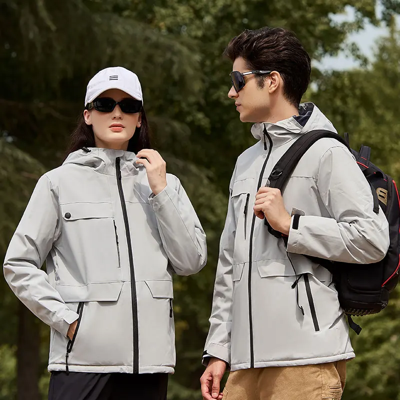 

2023 Thicken Outdoor Hooded Jacket Men Women Windbreaker Male Cool Streetwear Comfortable Solid Color Man Clothing Size 4XL
