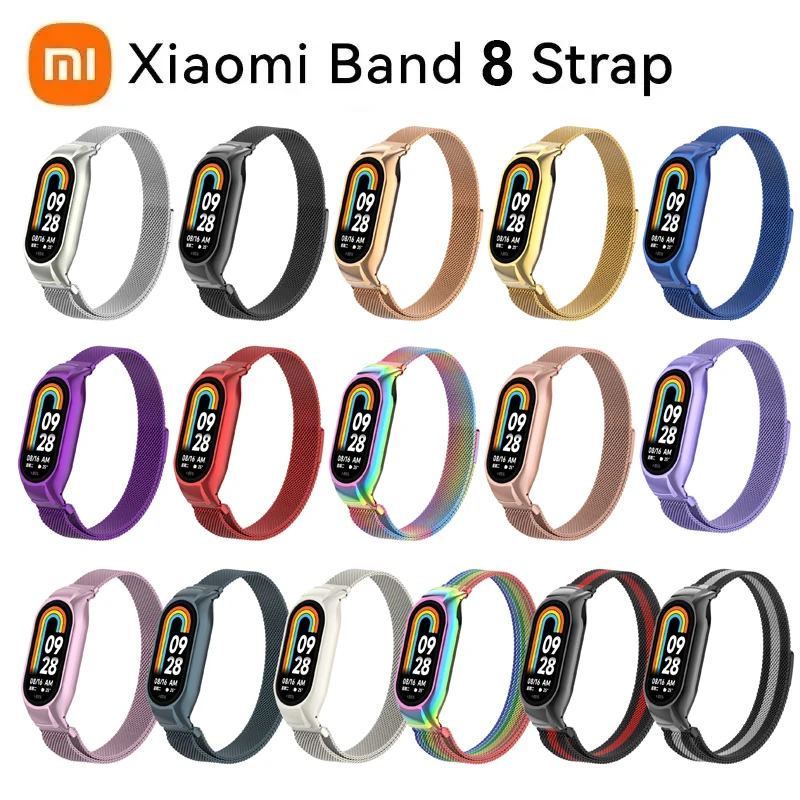 

Milanese Loop Strap For Xiaomi Mi Band 8 NFC stainless steel Quick Release belt Correa Miband8 Bracelet Mi band 8 Accessories