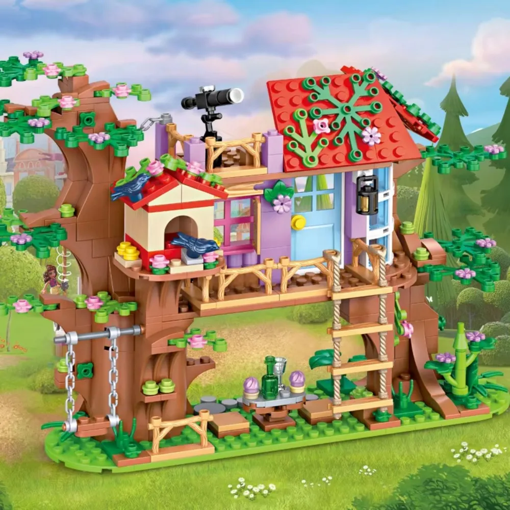 Secret Garden Treehoue Block Set - DIY Fairy Catle With Hidden Room & Swing, Imaginative Play Gift For Girl And_voghion.com