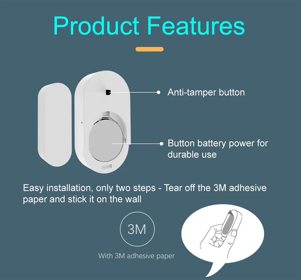 Wireless Mini Door Window Magnet Sensor Detector D30 For G95 G34 Home Alarm WiFi