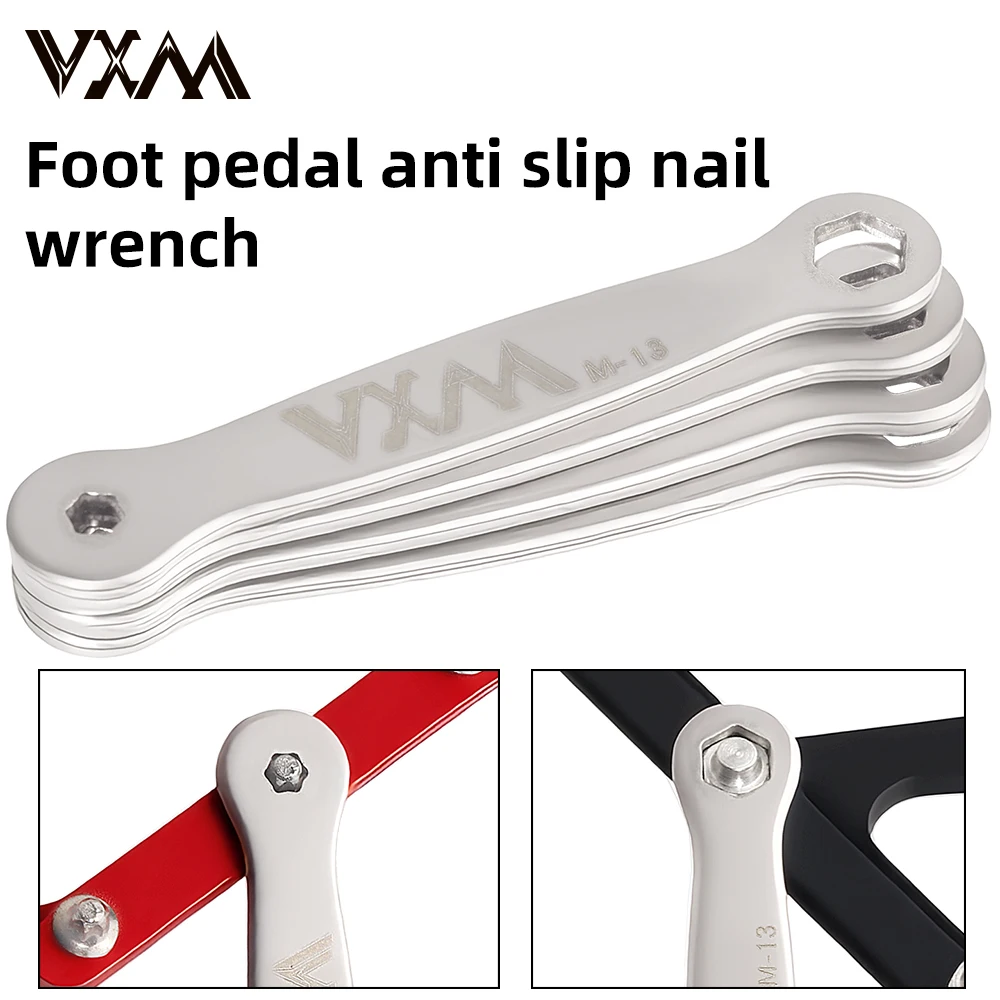 VXM MTB Bicycle Pedal Anti-Slip Removal Wrench Tool Stainless Steel Universal Plum Blossom Hex Socket Disassembly Wrench