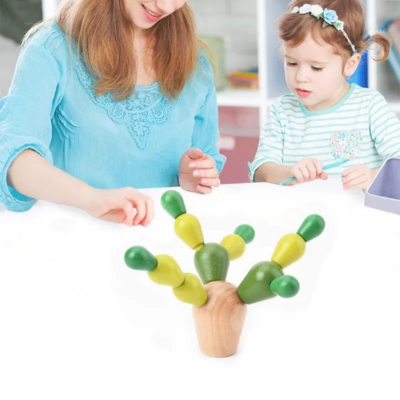 

Деревянный Портативный нетоксичный экологически чистый Детский конструктор С КАКТУСОМ