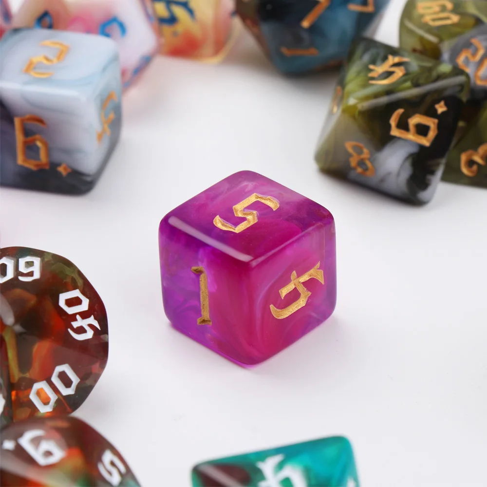 7Pcs/Set Polyhedral Dice Set For TRPG DND Board Card Math Games