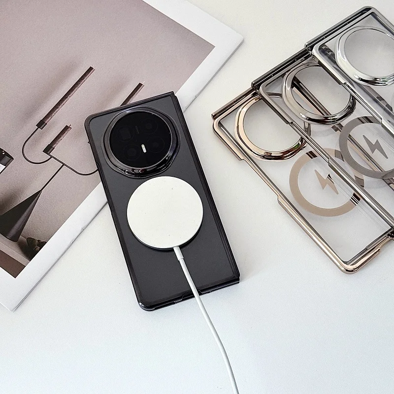 Sleek Magnetic Plating Clear Shockproof Fashion Case