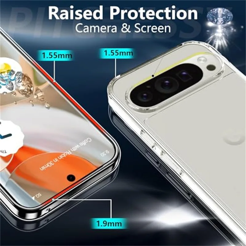 Flexible Durable Phone Case - Slim Clear TPU Cover with 360° Soft Transparent Shockproof Shield