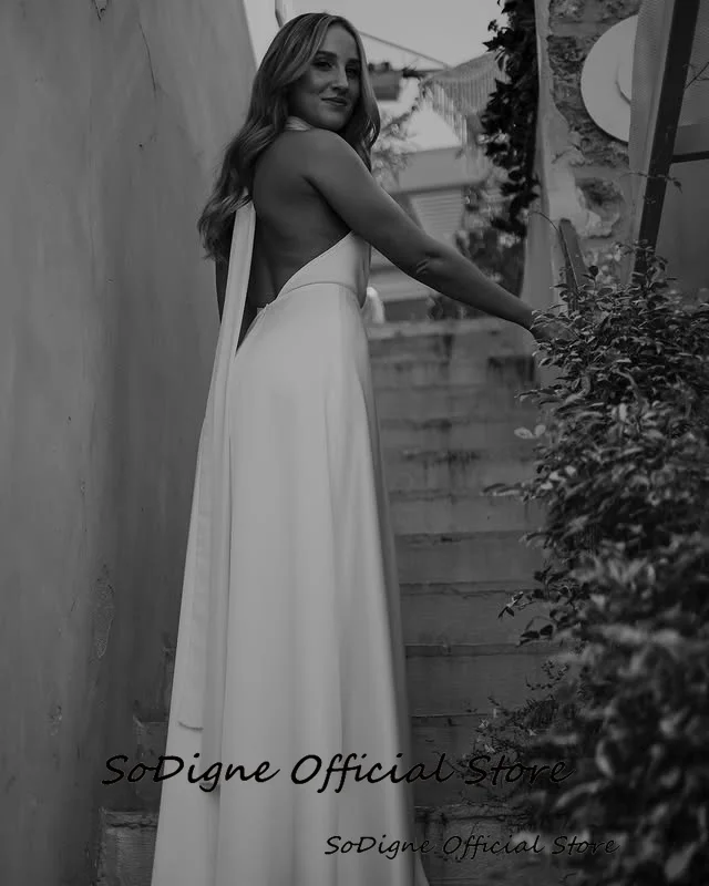 SoDigne Mermaid Simple Wedding Dresses Halter Sleeveless Bridal Dress Beach Long Wedding Gown Robe De Mairee Customized 18 Sf3c5a12a7b704a8383f6bdd98d93e372y