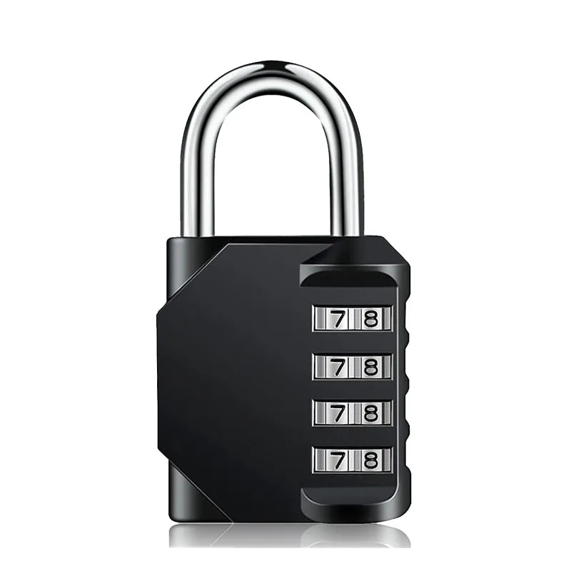 4-stelliges Zahlenschloss mit langem Bügel, wasserdichtes Outdoor-Passwortschloss für Schule, Sporthallen-Schließfach, Zaun, Tor