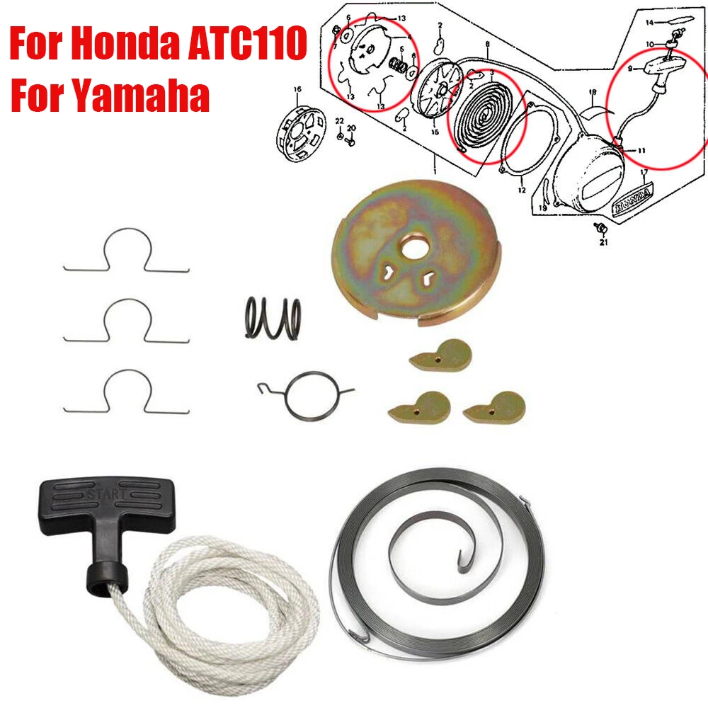 ForHondaATC110185S200SRecoilStarterSpringRopeHandlePull