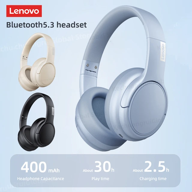 Lenovo-auriculares inalámbricos TH30, cascos con Bluetooth 5,3, plegables