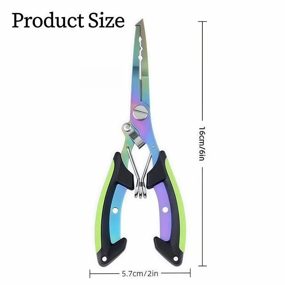 Multifunctional Fishing Needle Nose Pliers Stainless Steel Lock Design Fishing Pliers Pocket Design Lightweight Lure Pliers